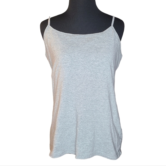 GAP Tops - GAP Large Grey Stretch Extensible Spaghetti Strap Tank Top Shelf Bra